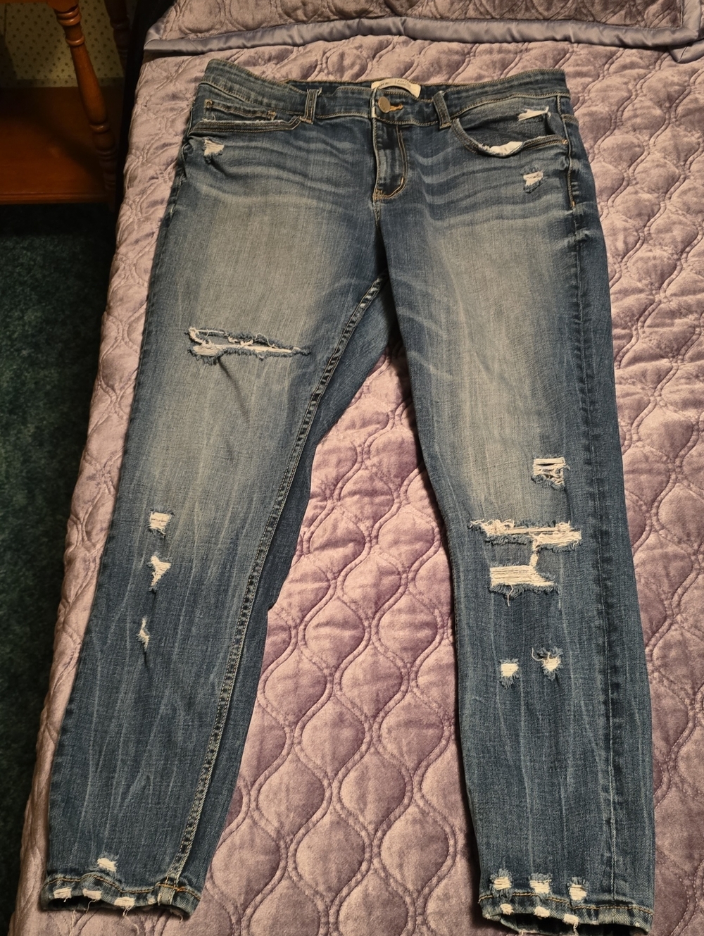 BKE Distressed Light Blue Skinny Jeans
